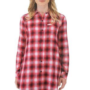 NWT Boston Trader Ladies Plaid Flannel Tunic Shirt S